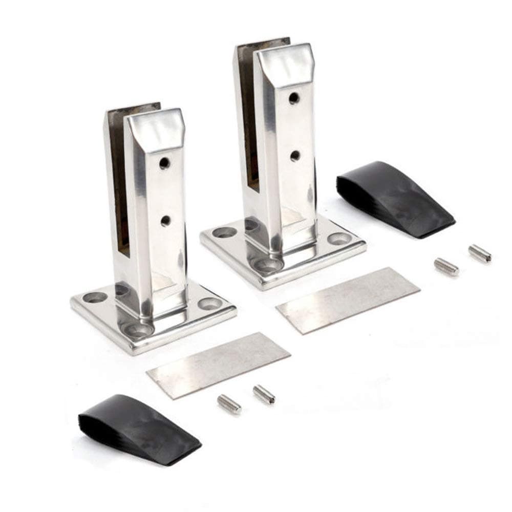 Stainless Steel Glass Pool Fence Post Balustrade Railing Clamps for Balcony/Garden Deck Handrail (2Pcs)