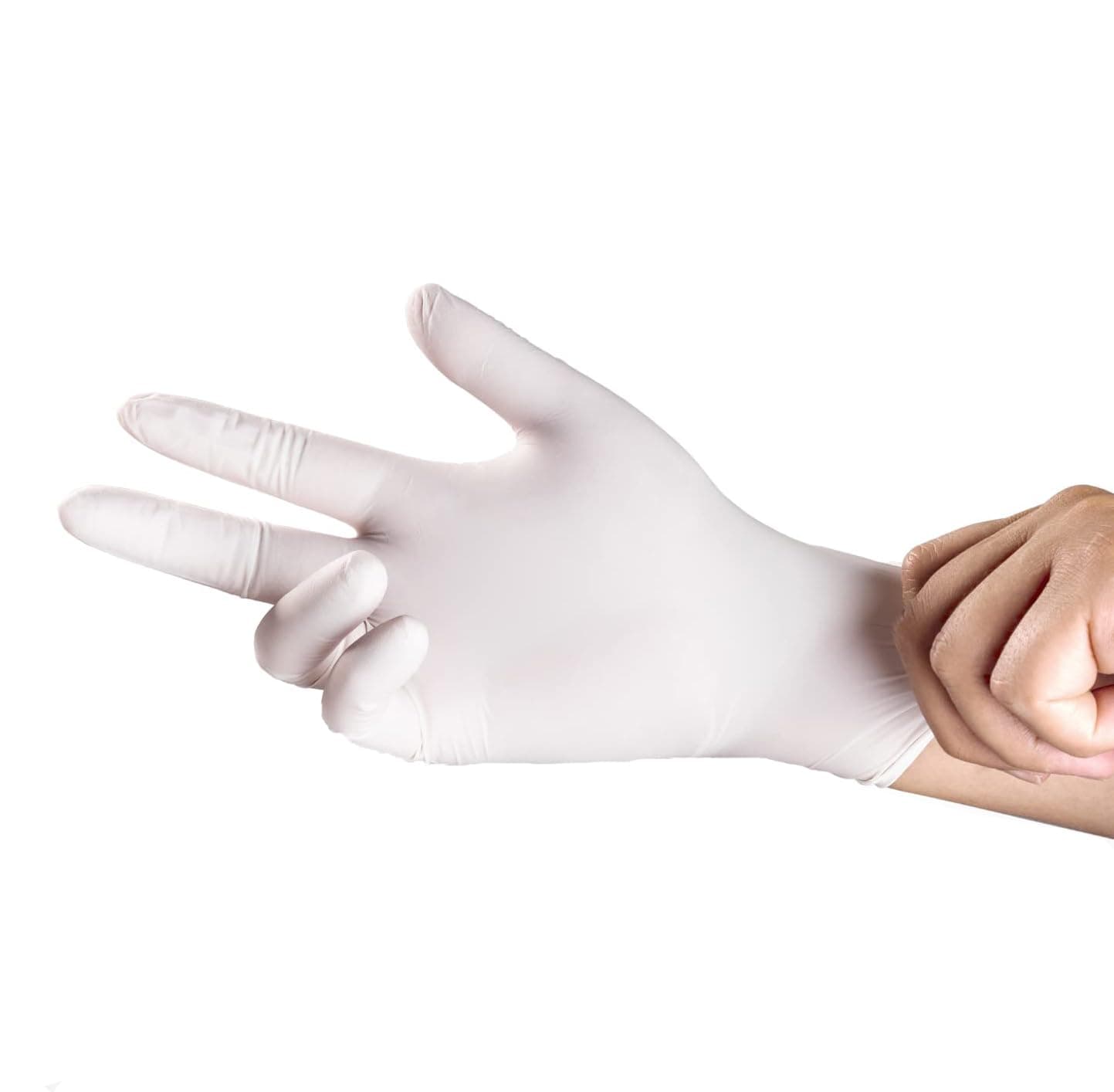 Nitrile Gloves Disposable Latex Free, Fully Textured, Extra Thick Strong, Food Safe, for Cooking, Tattoo, Painting, Automotive, Mechanics, Large (White)