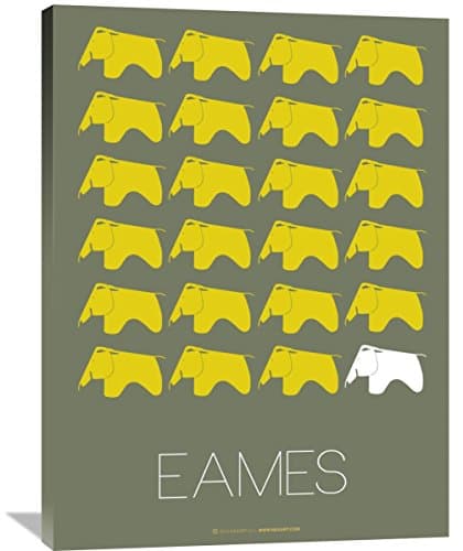 Naxart Studio "Eames Yellow Elephant Poster 2" Giclee on Canvas, 30" by 1.5" by 40"