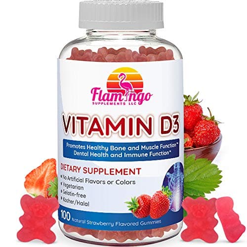 Vitamin D3 Gummies for Adults and Kids 800IU - for Immune and Bone Health- Kosher, Halal Certified, GMO-Free, and Vegetarian. 100 Count