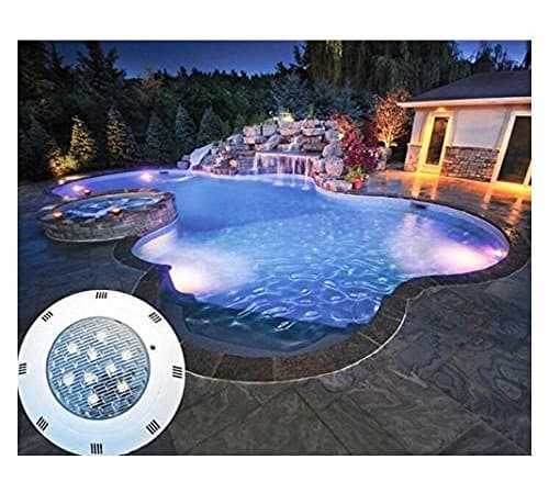 Sazuitou RGB swimming pool light 54 W LED pool lighting recessed underwater replacement 280 W halogen floodlight DC/AC 12 V with 1 x IR remote controller [Energy Class A+++]