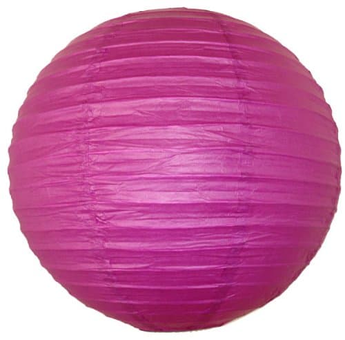 Just Artifacts 22-Inch Fuchsia Purple Round Chinese Japanese Paper Lantern (1pc, Fuchsia Purple)