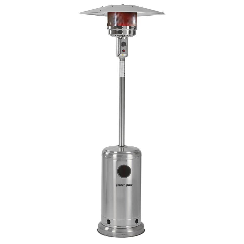 Garden Glow 13000W Stainless Steel Gas Patio Heater with Variable Power Control for Outdoor Use (Silver Stainless Steel)