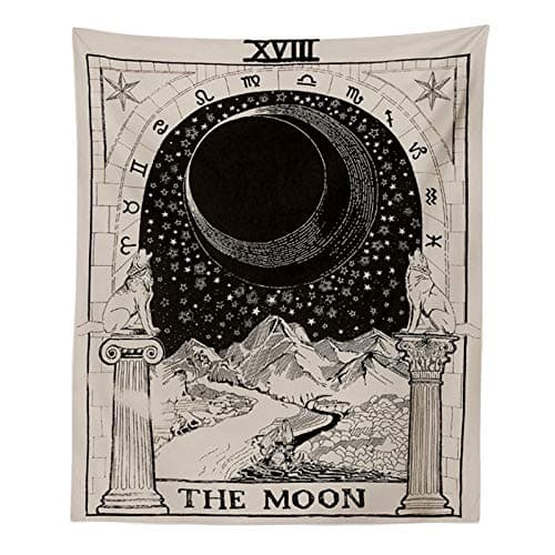 INTHouse Tarot Tapestry Wall Tapestry Wall hanging Psychedelic Tapestry Celestial Tapestry Medieval Tarot Decor Wall Tapestry For Bedroom Living Room College Dorm Room (The Moon, 51"x59")