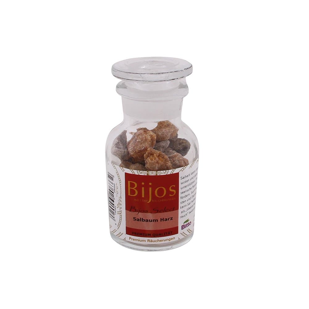 BiJos Select incense in a 60 ml little glass bottle shorea robusta resin PREMIUM QUALITY – strengthens