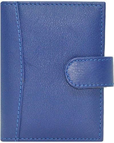 Royal Blue Leather Credit Card Holder Wallet