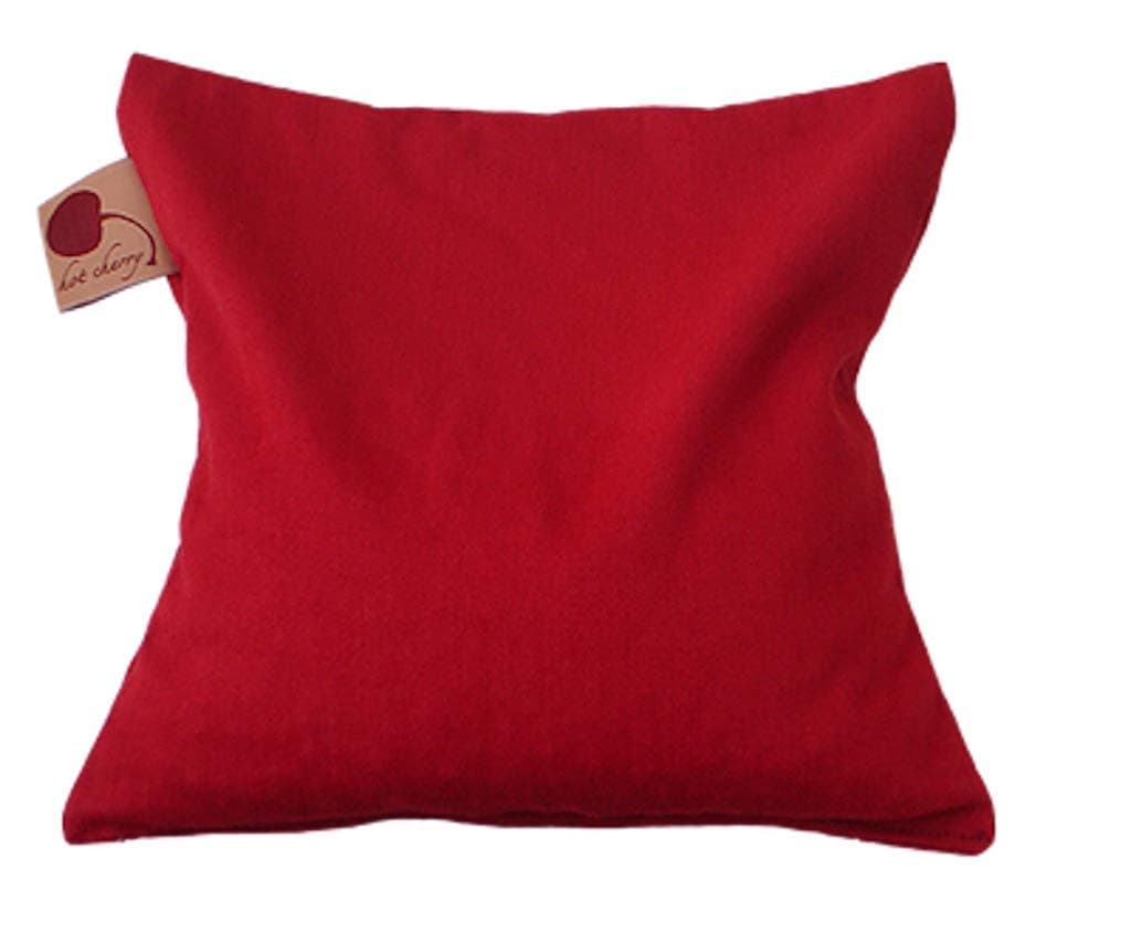 Best Price Square Red Denim Cherry Pit-Stone Pillow, Microwavable Hot/Cold Compress, Sustainable Heating Pad, Moist Heat, Muscle Joint Pain Relief