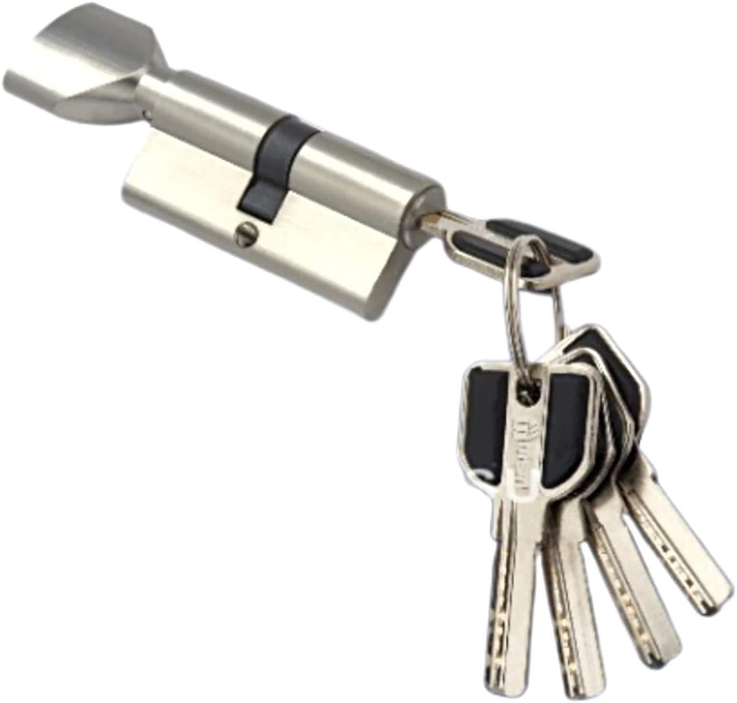 MSM Msvilla Lock Cylinder ISO9001,5 Computer Keys with Rubber Grip, Spanish Product (70mm (Keys + Knobe), Silver