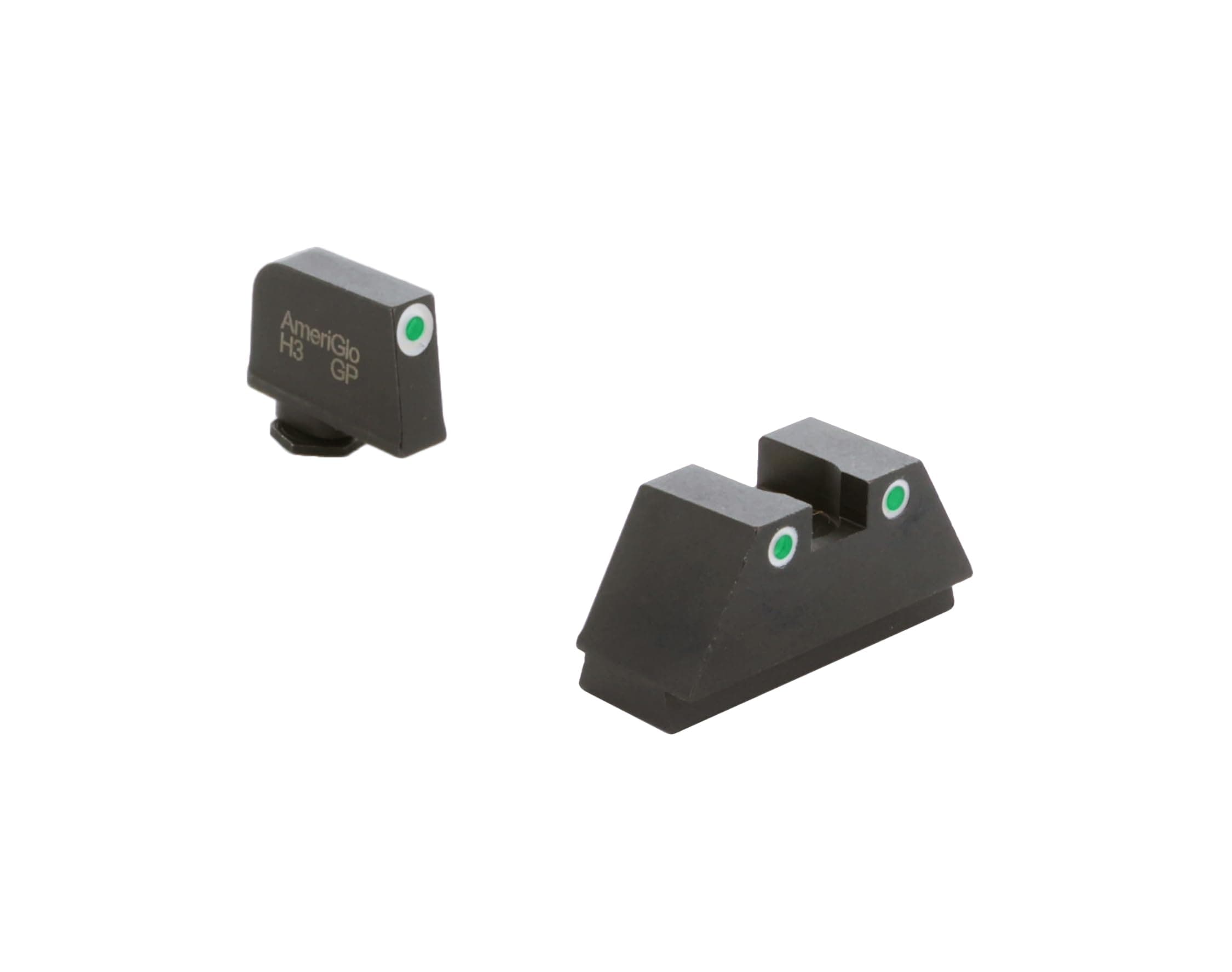 Optic Compatible Sight Set for Glock - XL Tall Green Tritium 3 dot Sight Set White Outlines .315" F .394" R