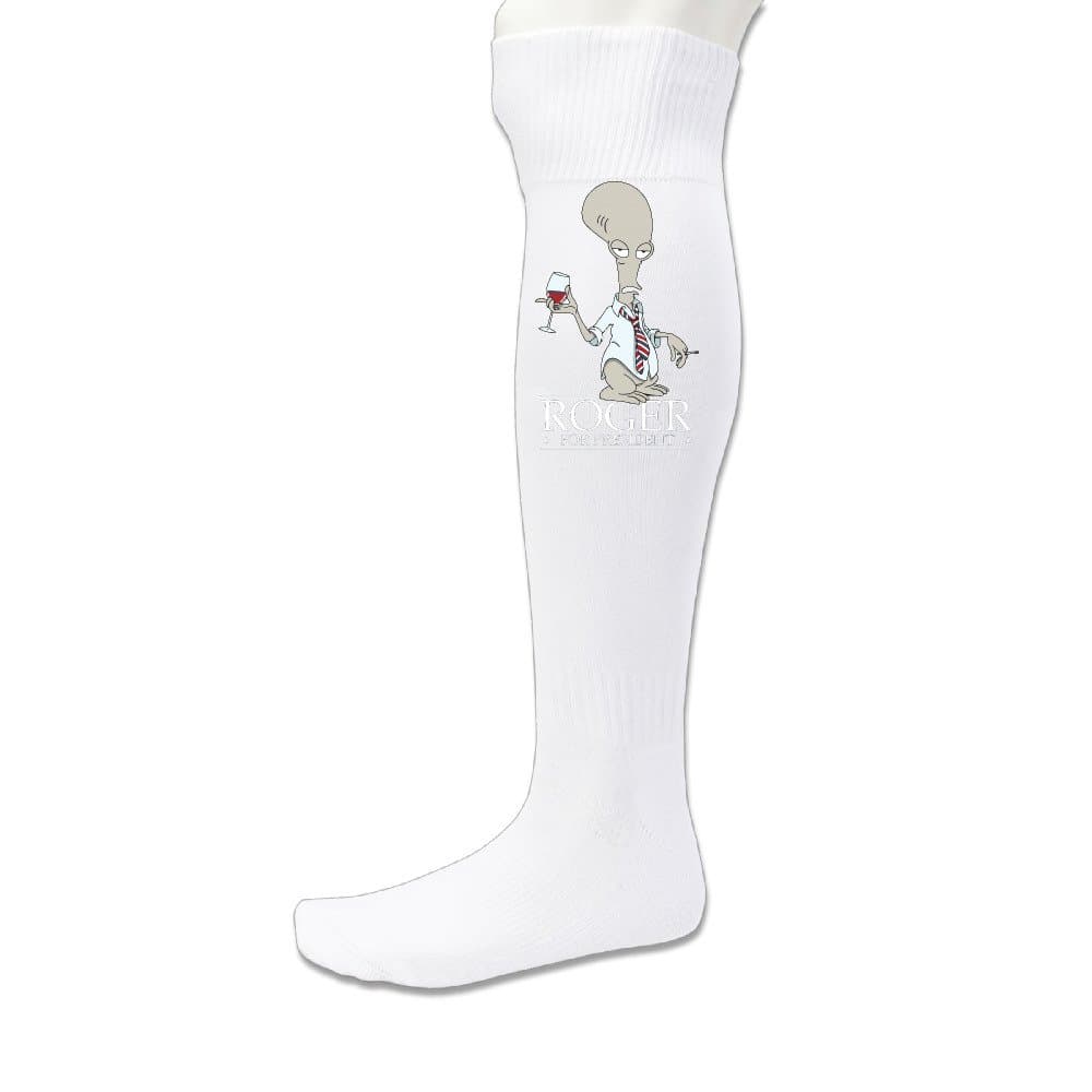 Kaittrty Men's American Dad Roger Comfort Athletic Football Crew Socks