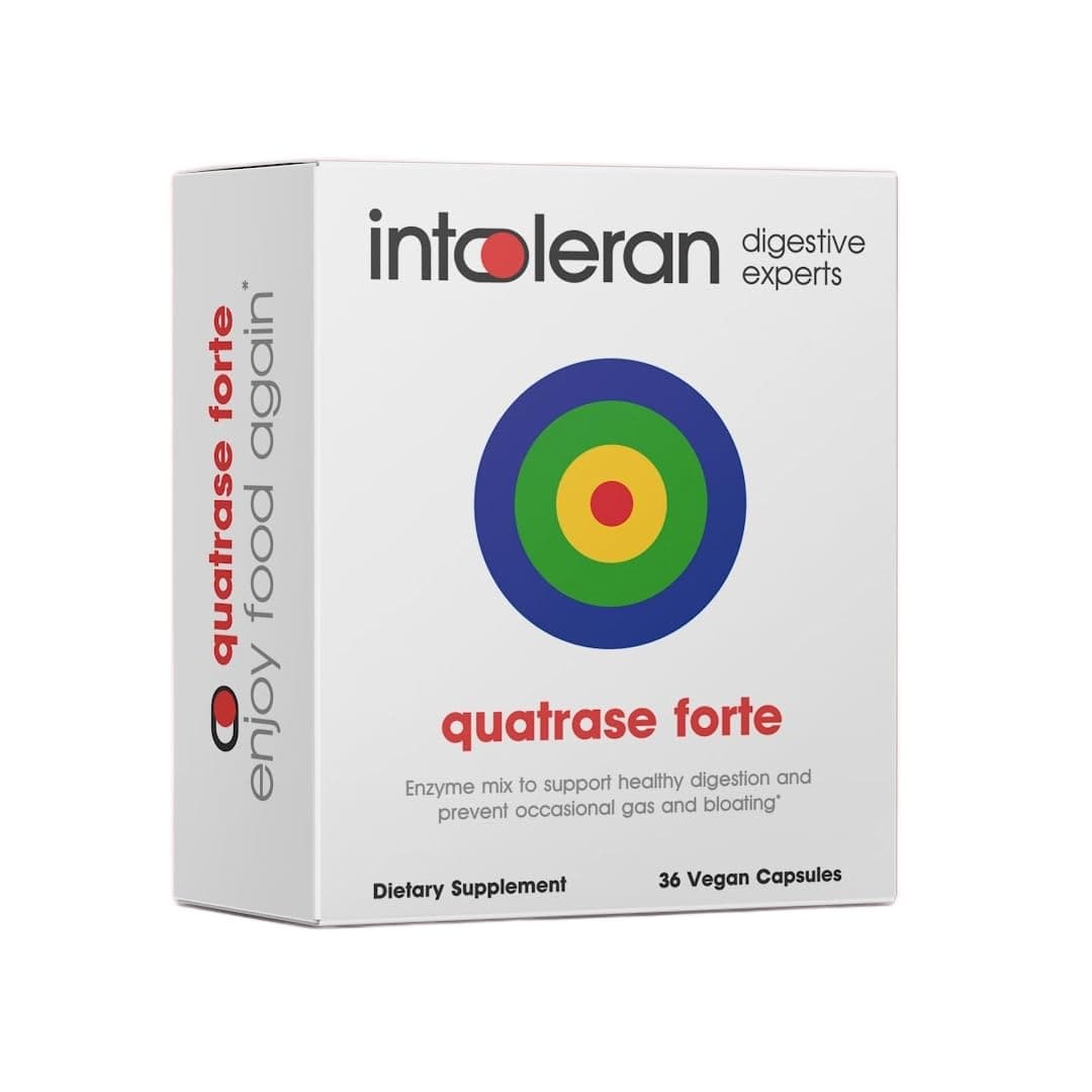 Intoleran Fodmix (Quatrase) Digestive Enzymes - 36 Capsules | Highly Dosed Supplement for FODMAP Intolerance | Helps Digest Lactose and Complex Carbohydrates | Pure & Vegan | Low FODMAP