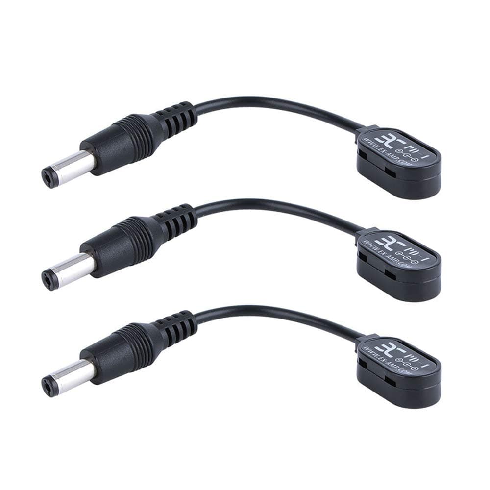 EX 9V Battery Male Clip Converter Power Cable Snap Connector 2.1mm×5.5mm Plug for Guitar Effect Pedal (3 Pack)