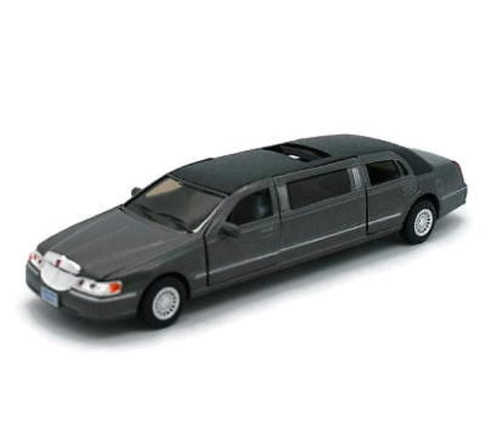 KiNSMART 1999 Lincoln Town Car Black Stretch Limousine 7Inch 1:38 Scale Die Cast Metal Model Limo Toy