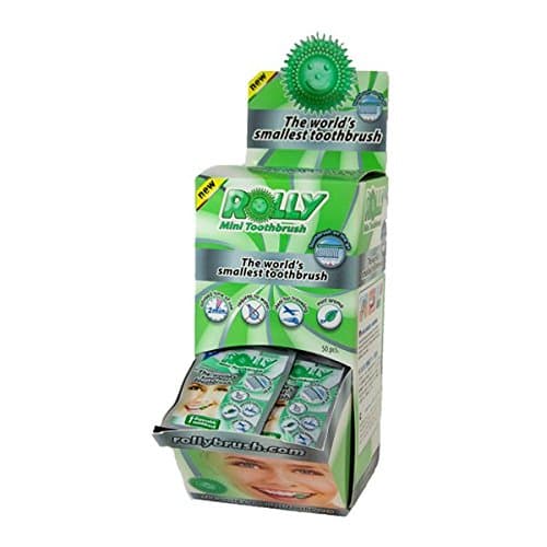 Rolly disposable toothbrush. Mint aroma. Dispenser with 50 individual sachets. RB1076