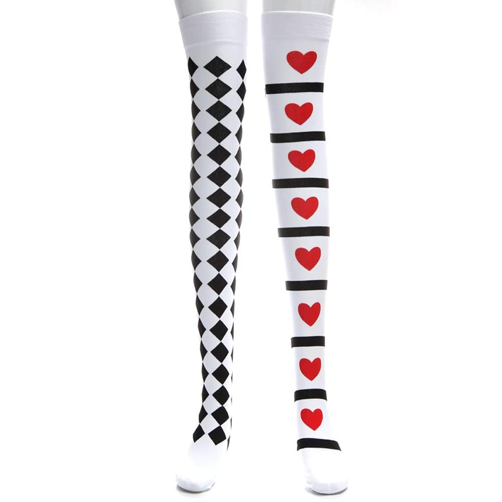 R STAR Stockings Costumes Women's Cosplay Dance Party Tights Stockings(Red Heart)