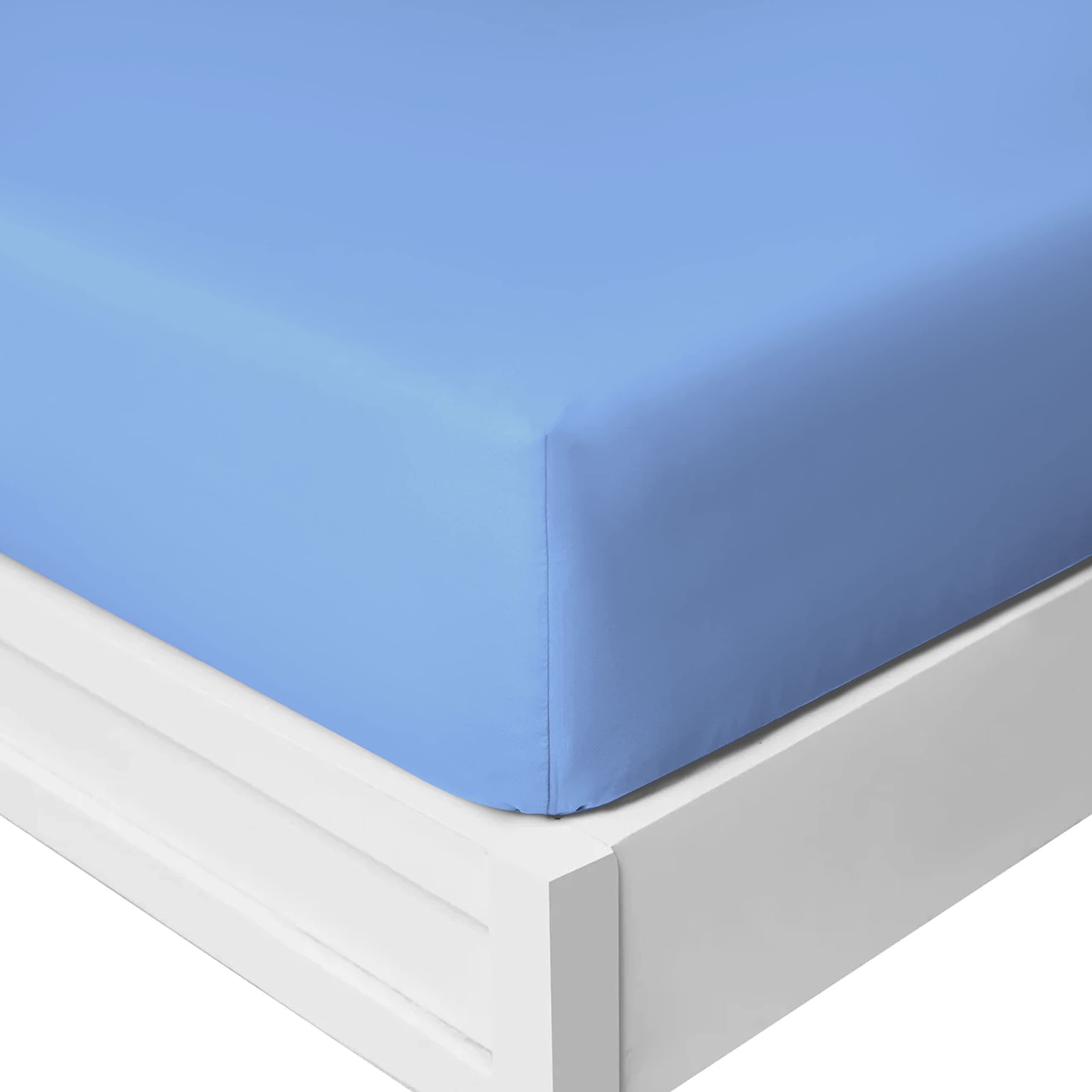 Yorkshire Bedding25 Cm Fitted Bed Sheets - Super Soft Deep Fitted Sheet Brushed Microfibre Anti Wrinkle Bedsheet Breathable & Fade Resistant (Sky Blue, Single)