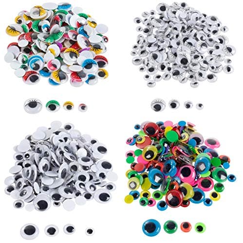 Googly Eyes - 600-Pack Wiggle Eyes, Moving Eyes, Art Craft Supplies, for DIY, School Projects, Toy Accessories, and Scrapbooking, Doll Making, Decoration, Assorted Designs, 4 Assorted Sizes