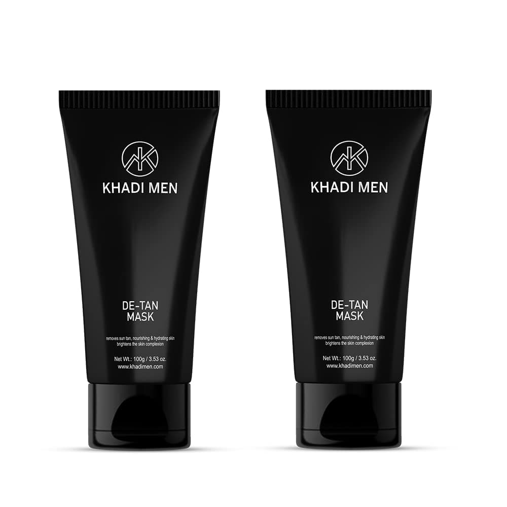 De-Tan Face Mask For Glowing Skin – Natural Ingredients for Tan Removal, Blackhead Reduction, Skin Tightening, Exfoliation & Brightening | For All Skin Types – 100 gm (Pack of 2)