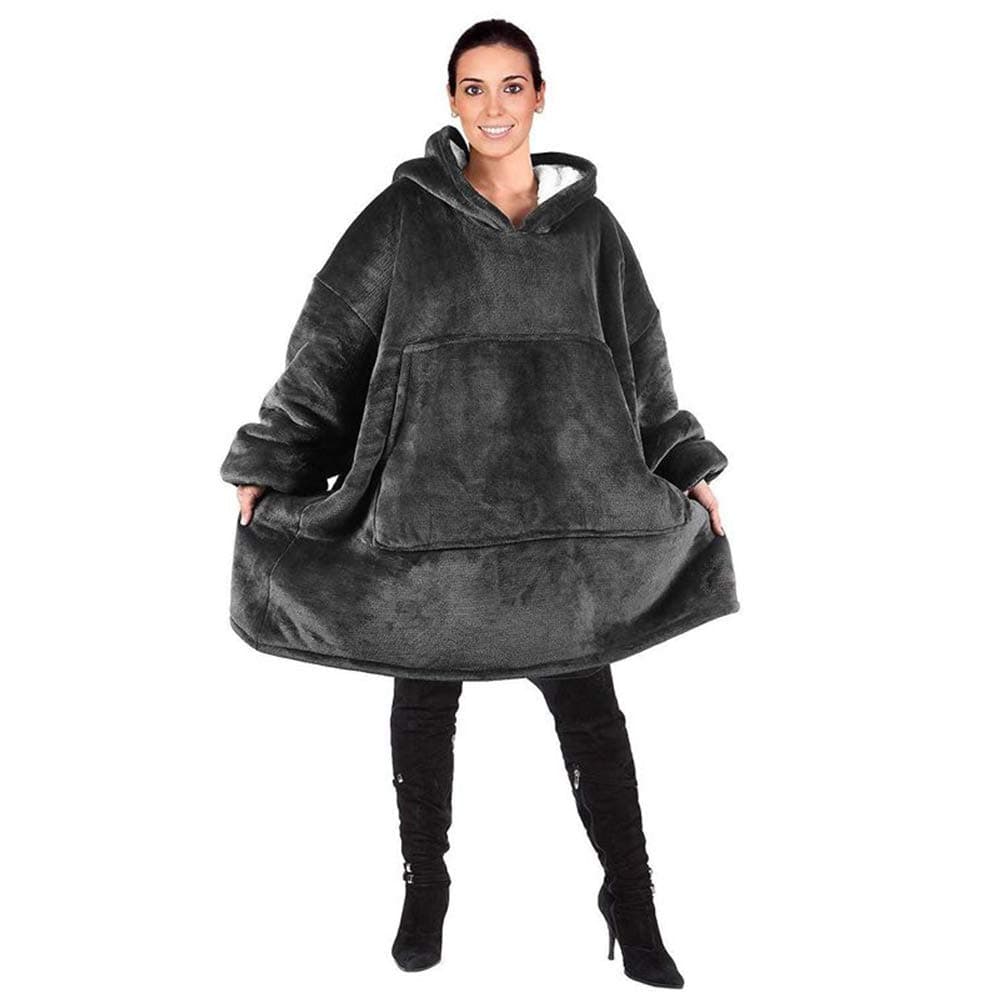 Sherpa Hoodie Super Soft Warm and Comfortable Giant Hoodie Wearable Hoodie Sweatshirt Blanket Warm Blanket Hoodie One Fits Everyone Gray, XL
