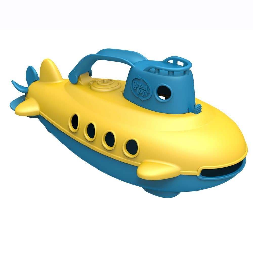 Submarine - BPA, Phthalate Free Blue Watercraft with Spinning Rear Propeller Made from Recycled Materials. Safe Toys for Toddlers
