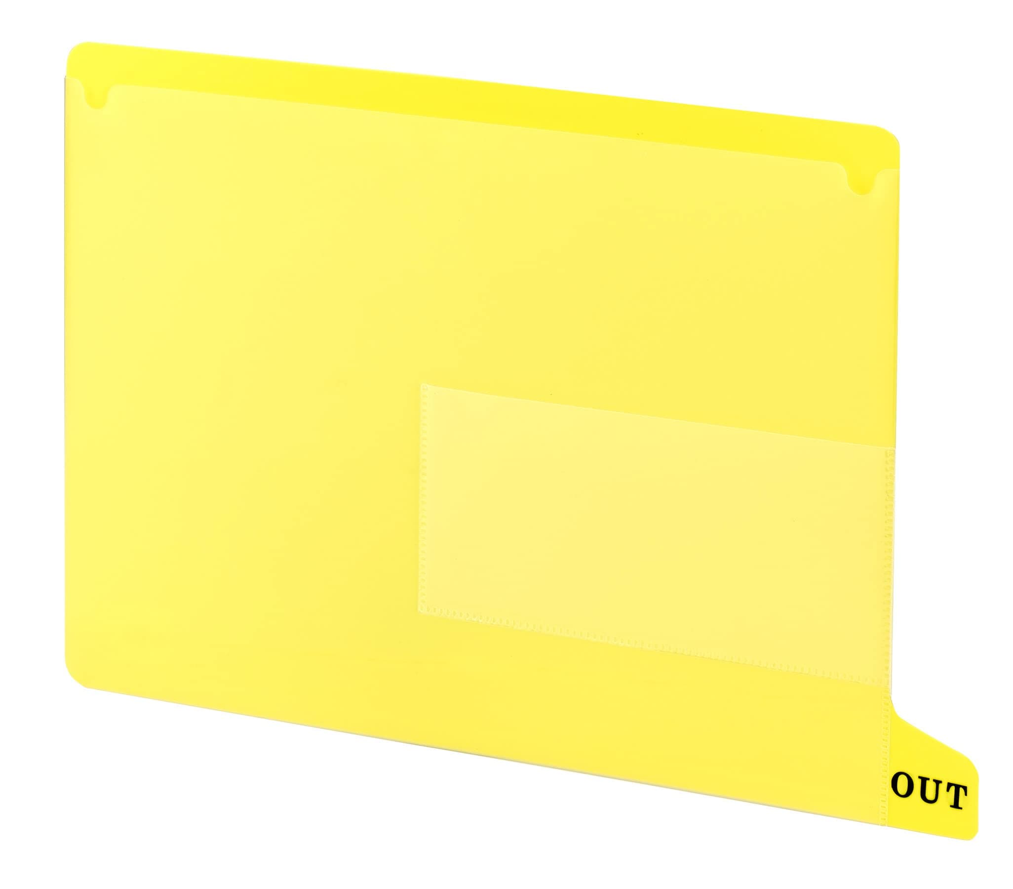 SMEADEnd Tab Poly Out Guide, Two Pocket, Bottom Position Tab, Letter Size, Yellow, 25 per Box (61956)