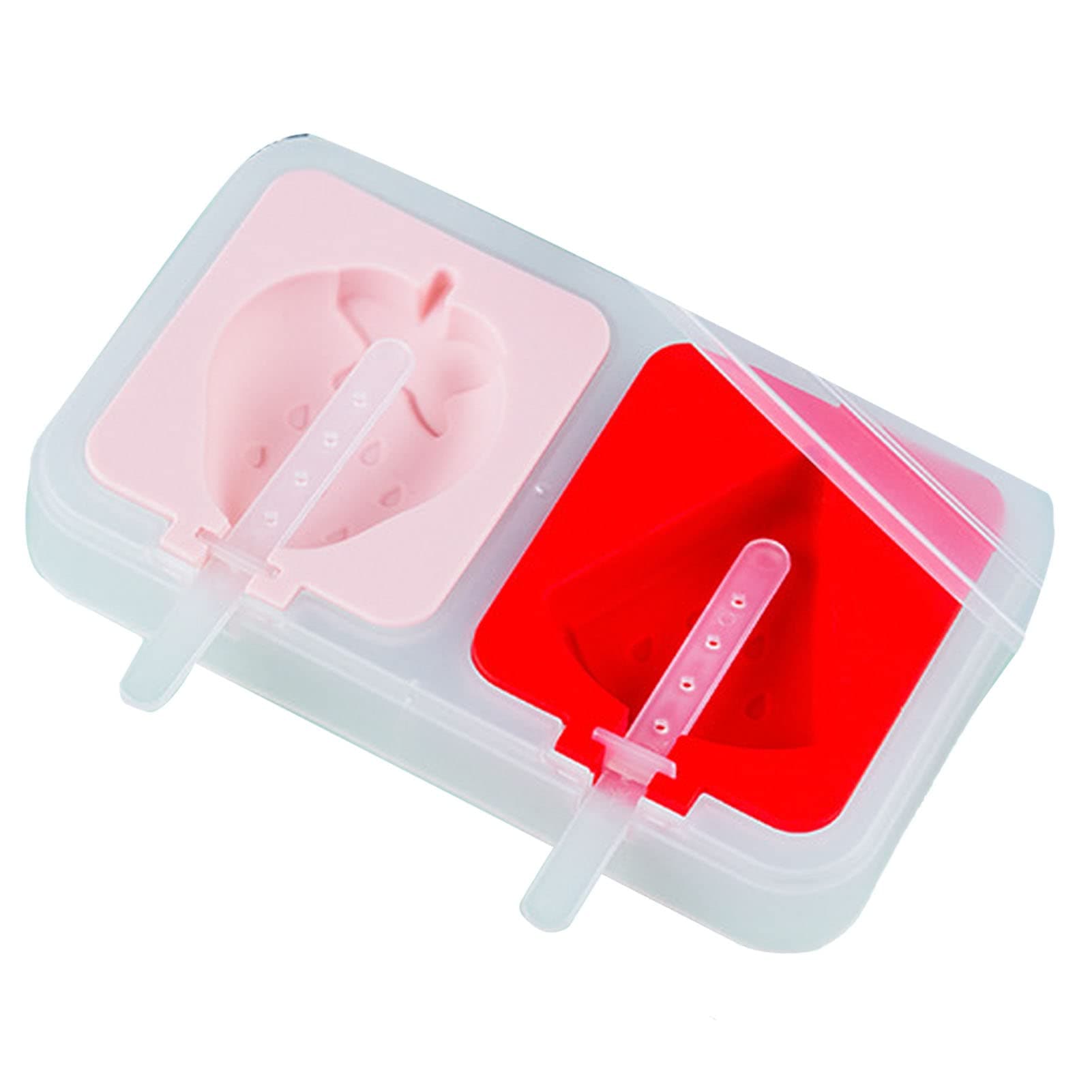 Silicone Ice Popsicle Storage Container for Homemade Food Kids Ice Cream DIY Molds Cream Candy Bar Making Tool Shape Popsicle Barrel DIY Dessert Ice Cream (Watermelon