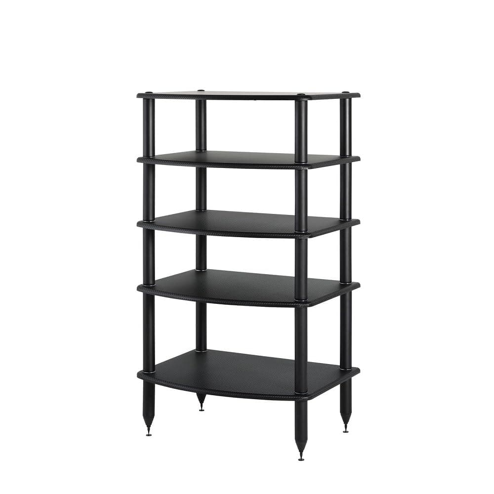 Pangea Audio Vulcan Five Shelf Audio Rack, Media Stand, and Components Cabinet 5 Shelf Carbon