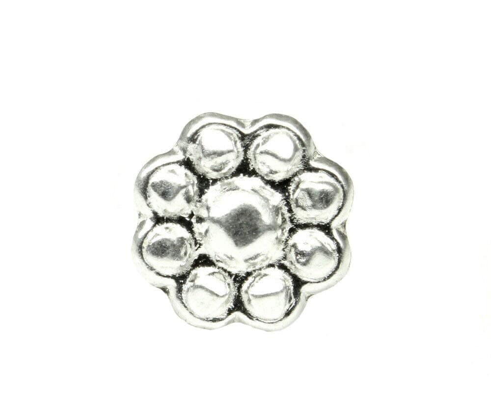 Ethnic Indian Sterling Silver Body Piercing Jewelry Nose Stud Push Pin (5 mm)