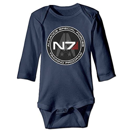 Kids Baby Mass Effect N7 Training Program Custom Logo Romper Jumpsuit Navy Apparel