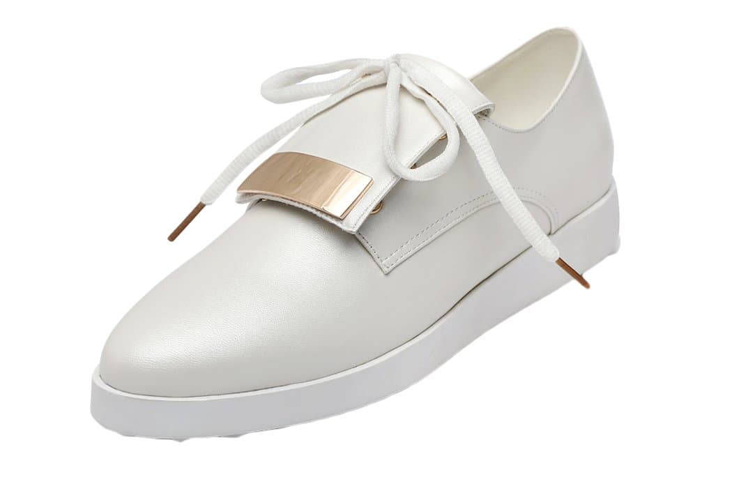 Passionow Christmas 2015 Spring Lace up Platform Cute Womens Shoes (7.5 B(M)(M) US,White)