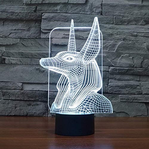 Egyptian Sphinx Pharaoh Guard 3D Night Lighting Lamps, 7 Color Gradual Changing Touch Table Desk Lamps Home Doce or Xmas Gifts