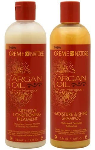 Argan Oil Moisture Shine Shampoo & Intensive Treatment Set by CREME OF NATURE [Beauty]