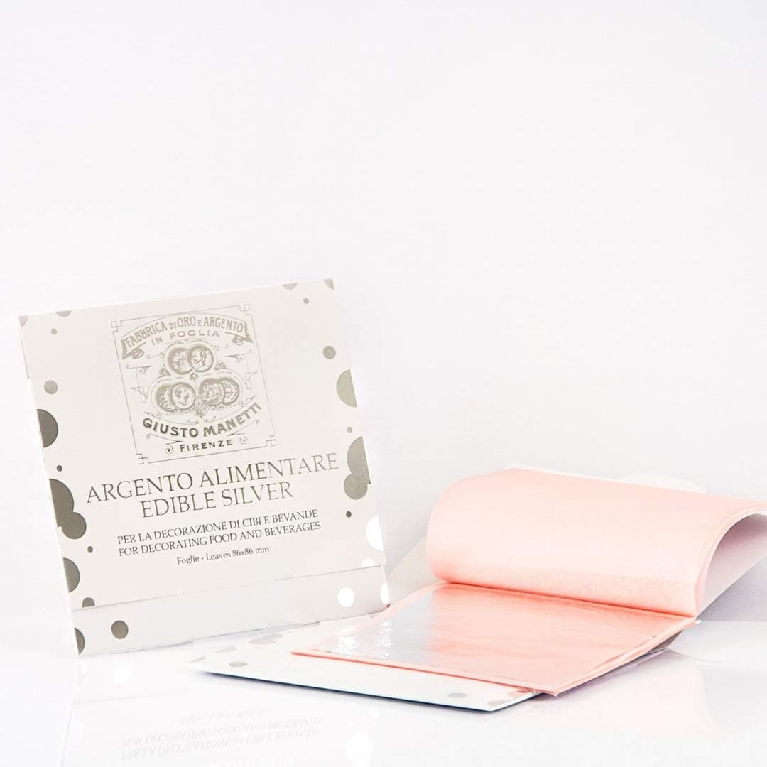 Giusto Manetti Battiloro – Edible Silver Leaf - Booklet 5 Leaves – Pure Silver
