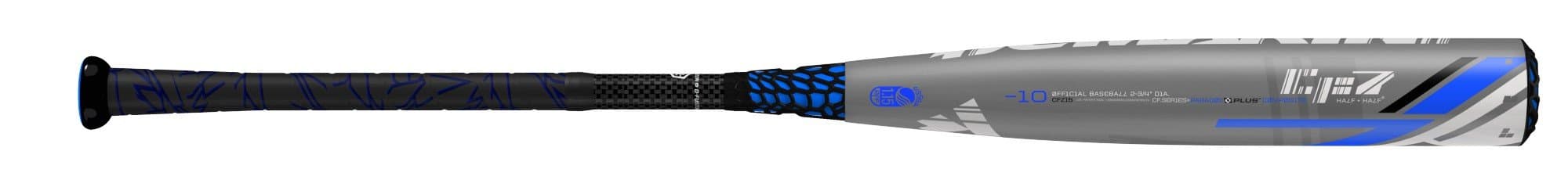 DeMarini 2015 CF7 Youth Big Barrel (2 3/4-Inch) Baseball Bat (-10), Grey/Blue, 32-Inch/22-Ounce
