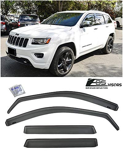 for 2011-Present Jeep Grand Cherokee | EOS Visors in-Channel Style Smoke Tinted Side Vents Window Rain Guard Deflectors