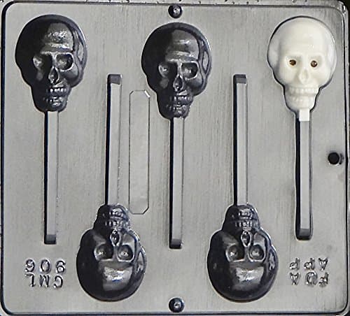 Skull Lollipop Chocolate Candy Mold 906