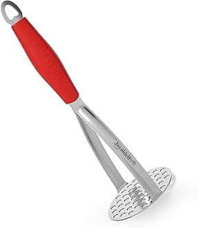 Joyoldelf Heavy Duty Stainless Steel Potato Masher, Professional Integrated Masher Kitchen Tool & Food Masher/ Potato Smasher with Silicone Handle, Perfect for Bean, Vegetable, Fruits, Avocado, Meat