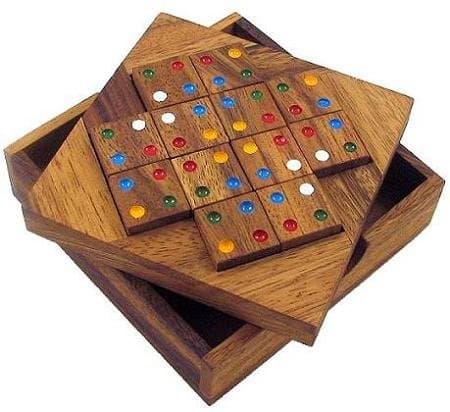 Color Match 12 Pieces Puzzle Fun Play and Gift Challenging Wooden IQ Brain Teaser Game for Adults and Teens