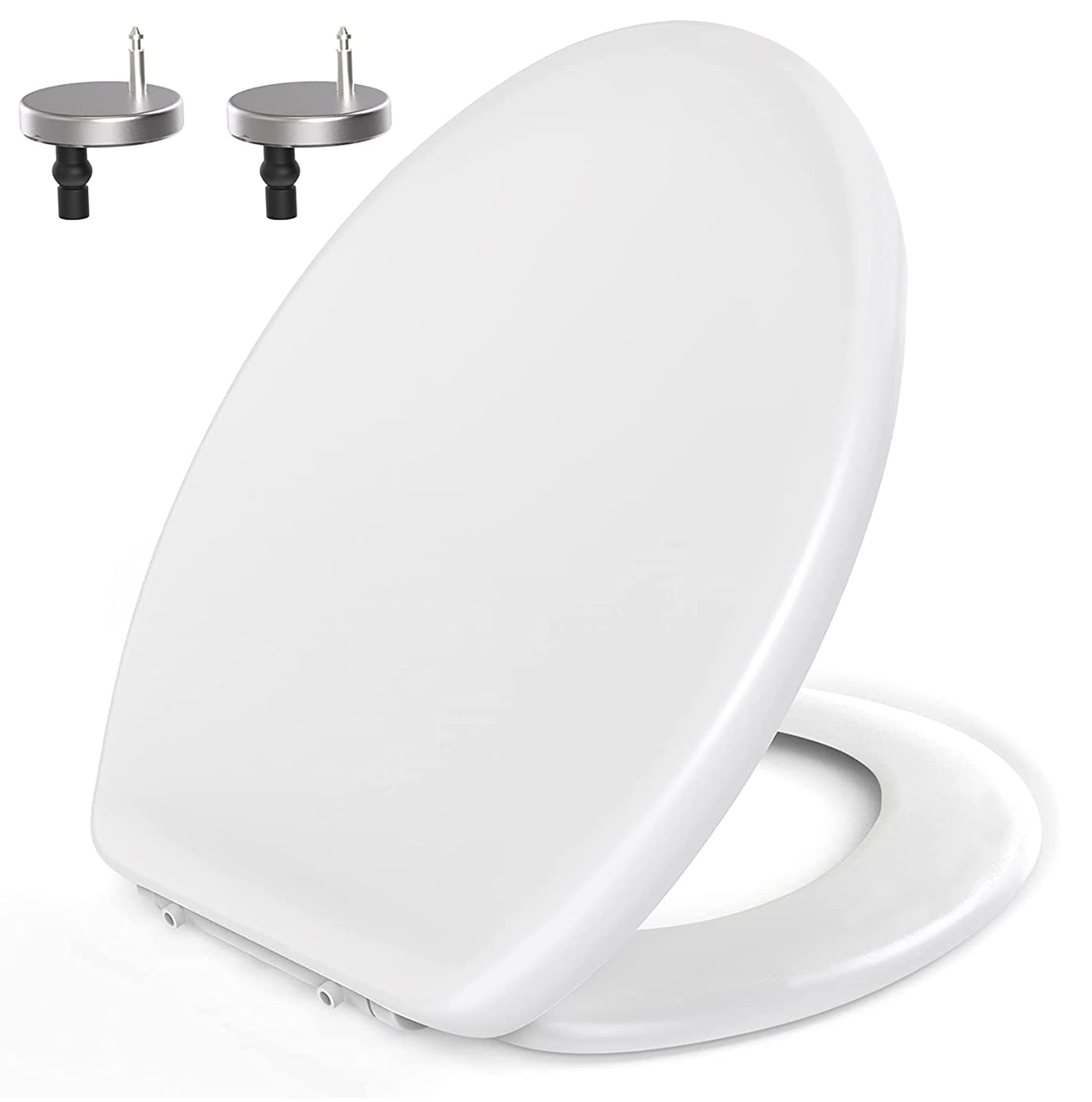 LDS Landlord Direct Supplies White Heavy Duty O-Shaped Toilet Seat with Detachable Top Fixing and One Button Quick Release Hinges with Soft Close Function