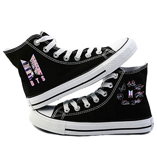 DHSPKN Kpop Shoes High Top Sneakers Jungkook Jimin Suga V Rap Monster Signature Canvas Shoes