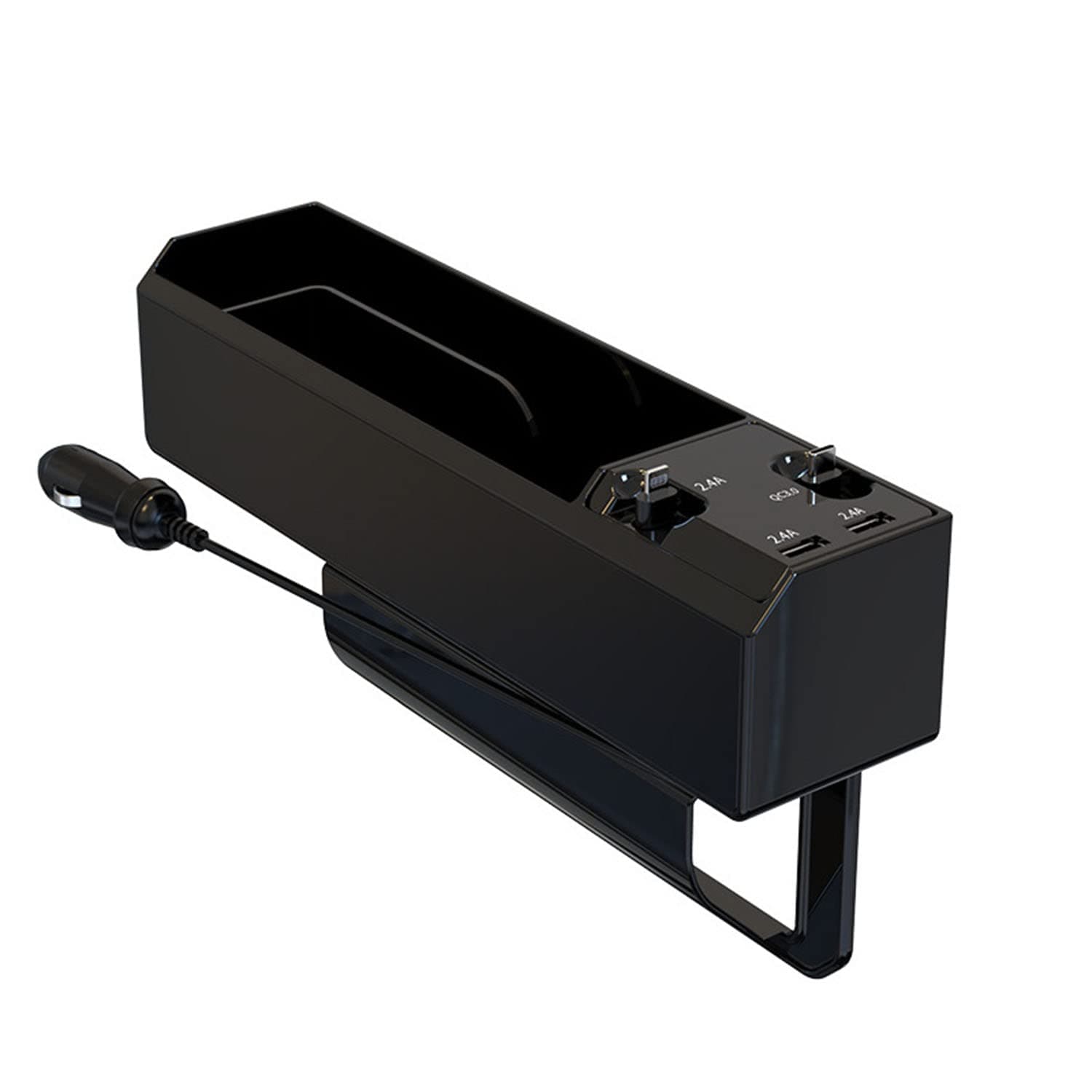 Men's Car Side Seat Organizer For Drinks Key Wallet (Black, First Officer)