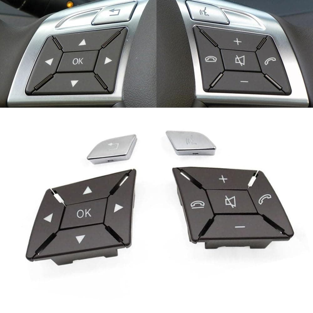 Moka Steering Wheel Button Covers, Interior Steering Wheel Control Button Trim Replacement for Mercedes Benz A B C E GLA GLK Class W204 X204 W212 W218 W156 W176 W117 W172 W246 (Model B Moka)