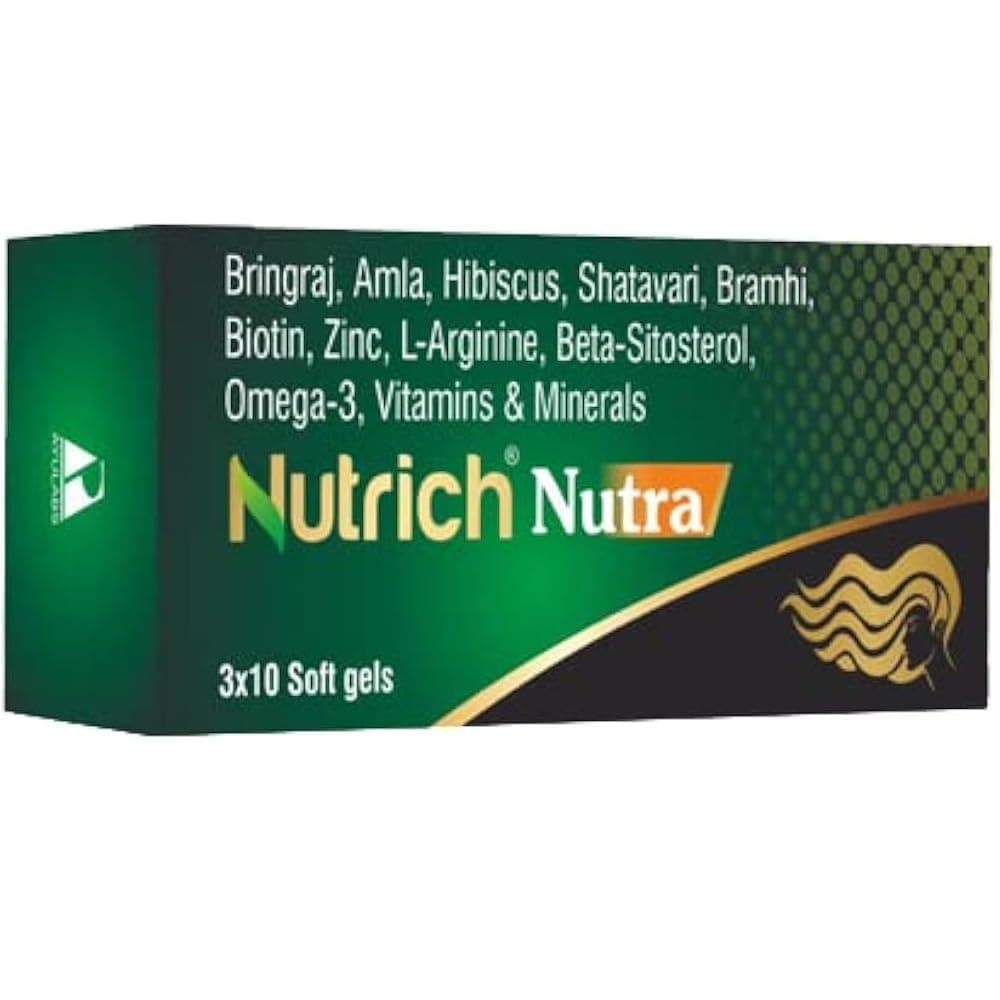 Ayulabs Nutrich Nutra Softgel | Pack of 30 Sofgel (3x10 tabs) | Useful in supporting healthy, smooth & Shiny hair