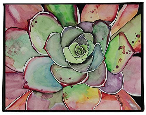 Pink Succulent Watercolor Painting on Canvas, Agave Wall Art Prints, 8x10, Ready to Hang