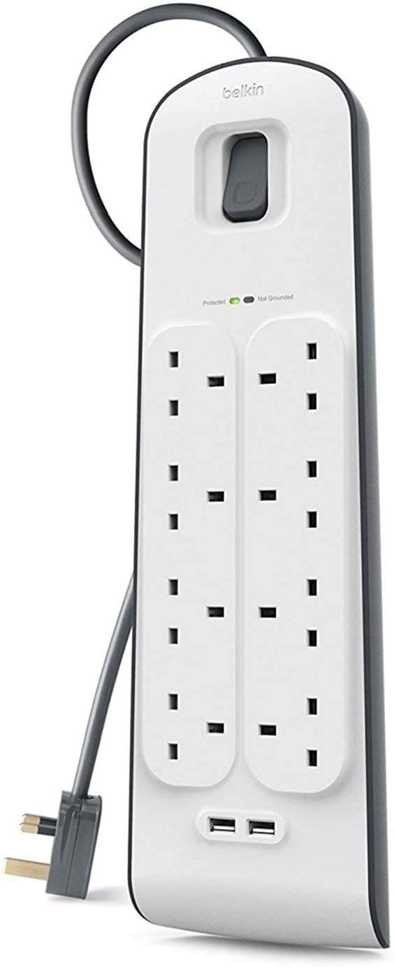 Belkin SurgePlus USB Surge Protector, 2 USB 2.4A & 8 Outlets