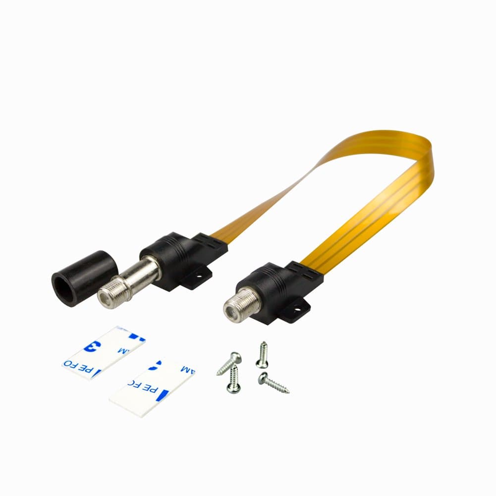 Elanx Water Proof RG6 Jumper Cable for HDTV, CATV & Satellite Appliances, Ghost Wire Coax F Type Cord, Extremely Slim/Flat Cable for Window or Door Passing Through (10"/26cm)