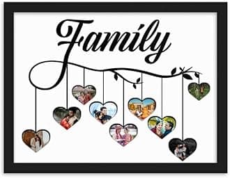 Wood One Pinch Personalized Photo Collage Wall Mount Rectangular Frame, Family Photo Collage Gift, Wedding Gift, Gift For Family, Birthday Gift, Anniversary Gift(12x18), Black