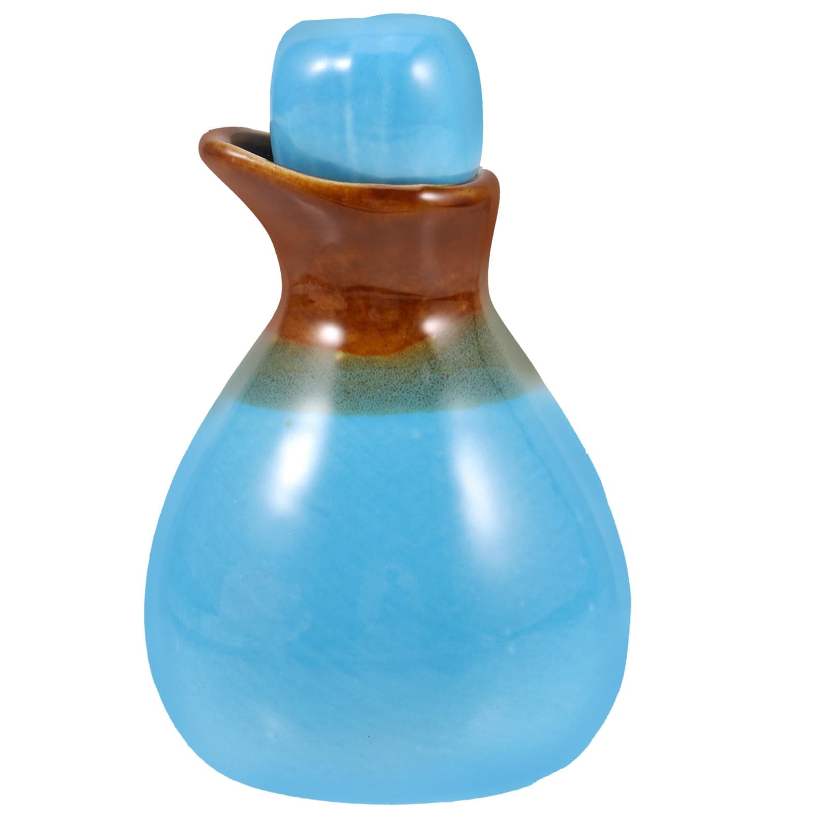 Minkissy Soy Sauce Dispenser Liquid Condiment Dispenser for Kitchen Cooking (Blue)