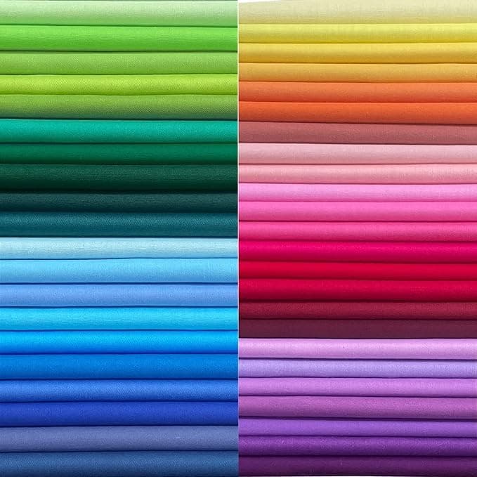 10" x 10" 50 PCS Solid Quilters Cotton Fabric Bundles for Quilting Sewing DIY & Quilt Beginners, Quilting Supplies Fabric Squares