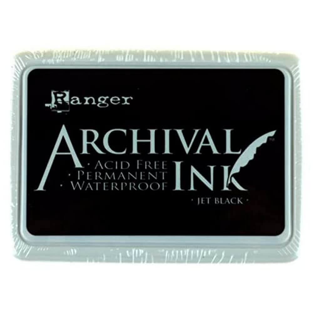 Archival Ink Pad, Jet Black – Permanent, Waterproof, Acid-Free, Non-Toxic – Won’t Bleed or Smudge – Provides Vivid and Crisp Stamping Results – Air Dry on Matte and Heat Set on Glossy Surfaces